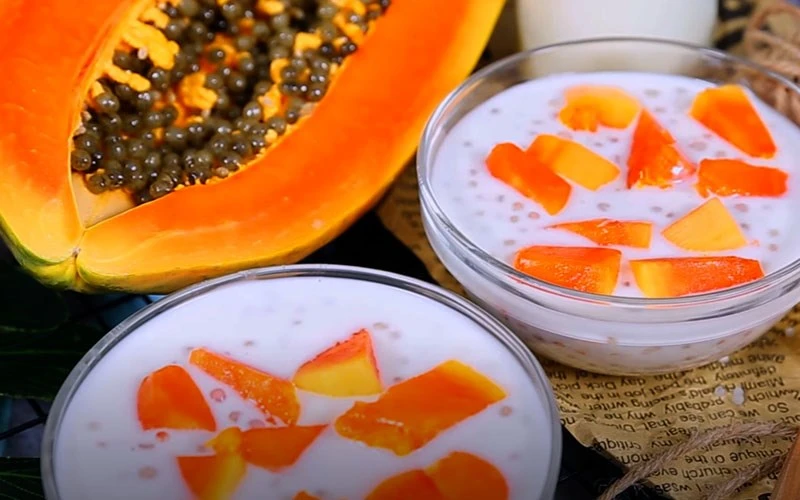 Chè đu đủ bột báng