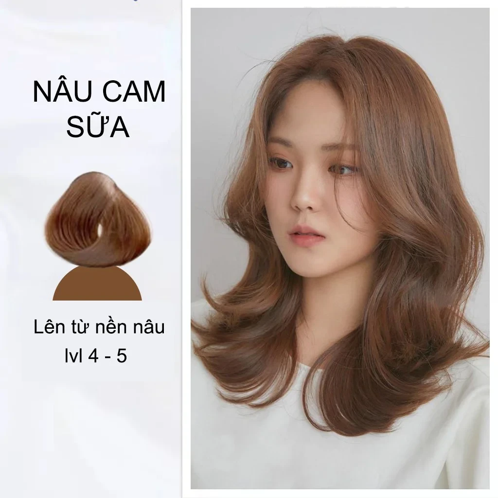 Thuốc Nhuộm Tóc Dạng Tuýp Màu Nâu Sữa Cam (Không Cần Tẩy) Damask - Mỹ Phẩm Chính Hãng