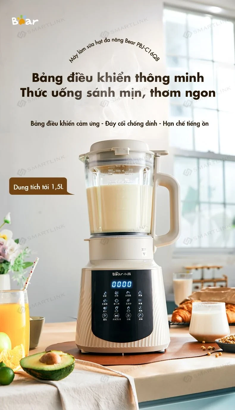 Máy làm sữa hạt đa năng Bear PBJ-C16Q8 (1,5 lít)